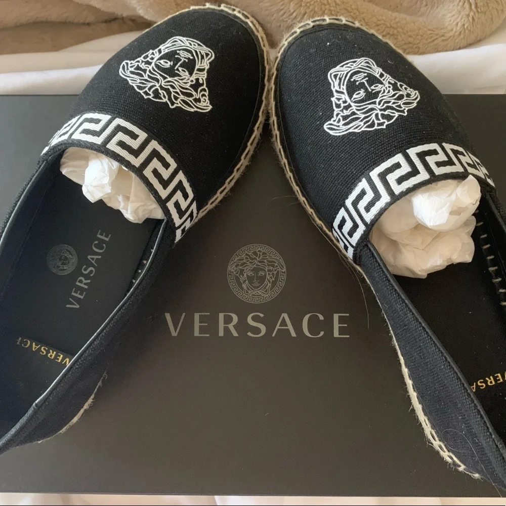 Women black and white Medusa Canvas Espadrille - Picture 4 of 6